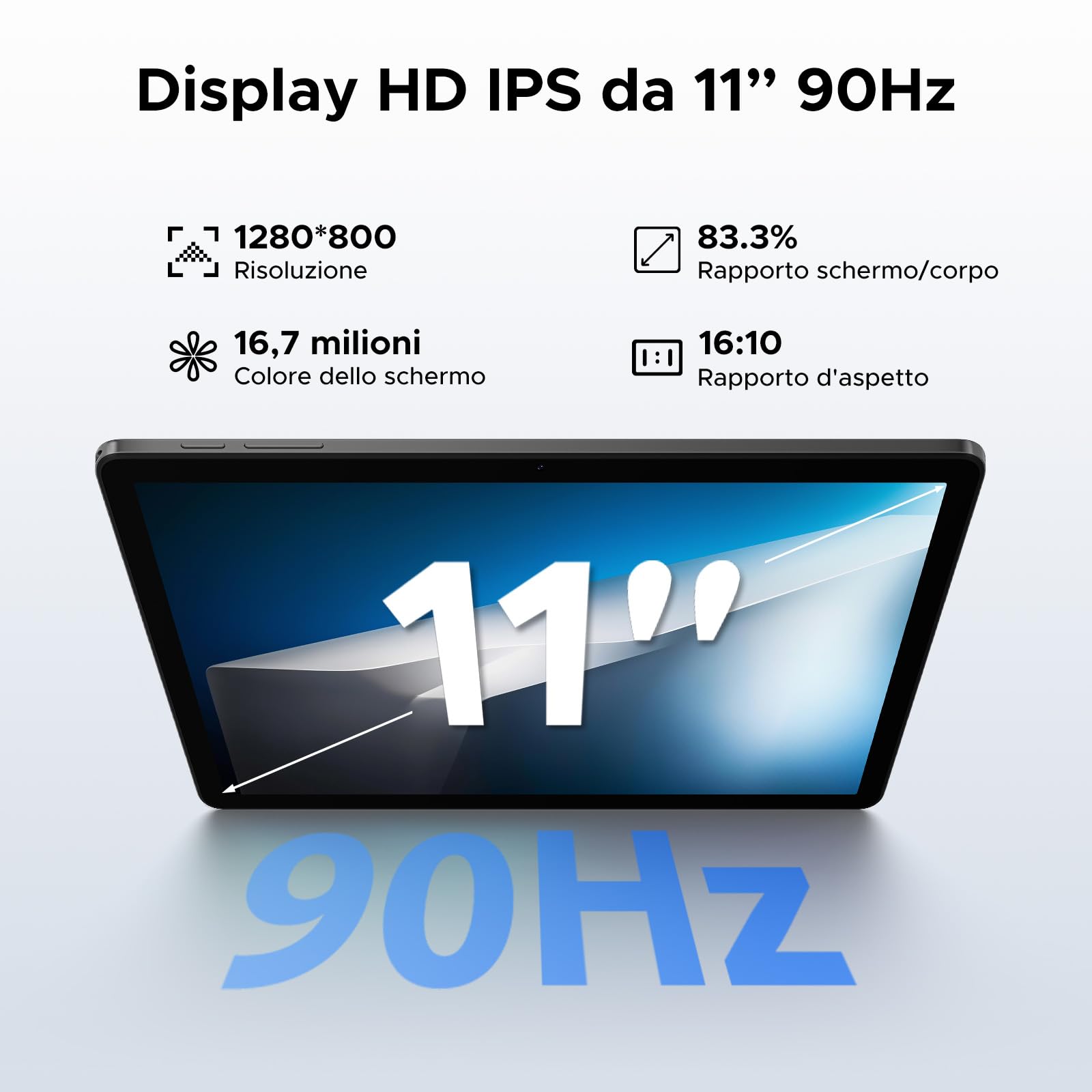 DOOGEE Tab A9+ Tablet 11 Pollici Android 15, 20GB RAM+64GB ROM(2TB TF), 8580mAh Tablet con Tastiera, 13MP+8MP, Alta Qualità Doppio Altoparlante, 90Hz/Octa-Core/BT5.0/ GPS/WiFi 5G/ Widevine L1- Grigio