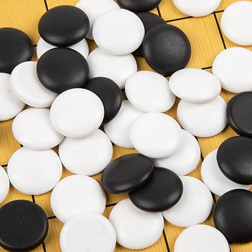 Miniatura 5 de jojofuny Juego de tablero de juego portátil tamaño de viaje con piedras de plástico convexas individuales y tablero Go Board clásico de estrategia