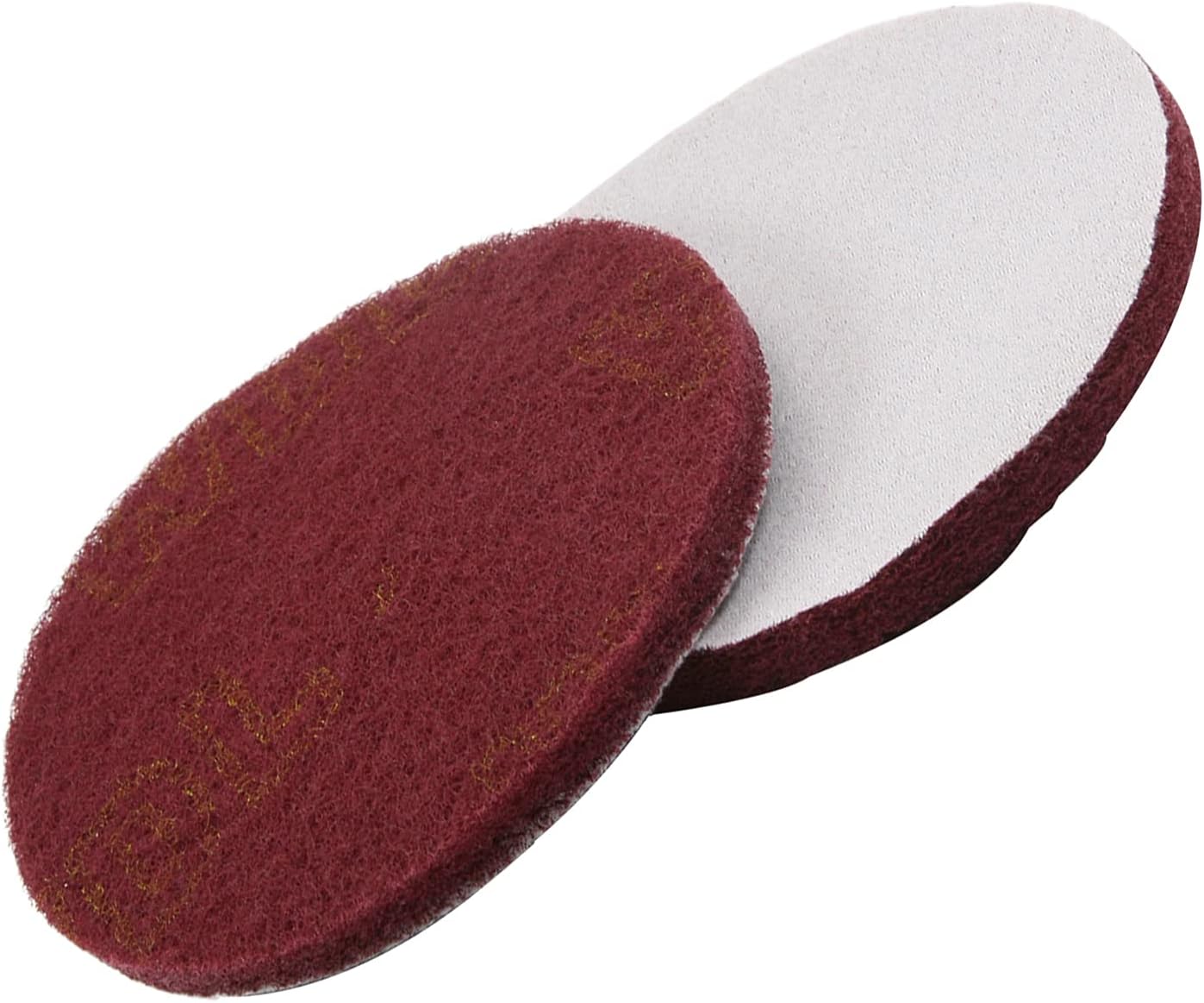 Auniwaig 5 Inch Scrubber Scouring Pads Red-Multipurpose, Scuffing Disc Hoop and Loop Surface Conditioning Disc 2pcs