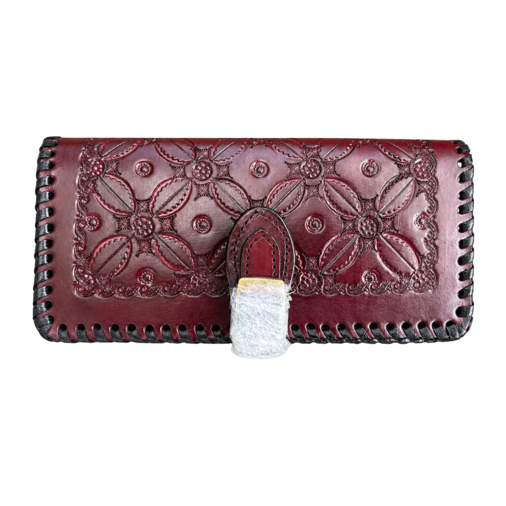Women Genuine Leather Wallet Purse – Handmade Vintage Clutch Purse with Card Slots, ID Window & Brass Fittings, Compact Money Organizer (Brown)-image-0