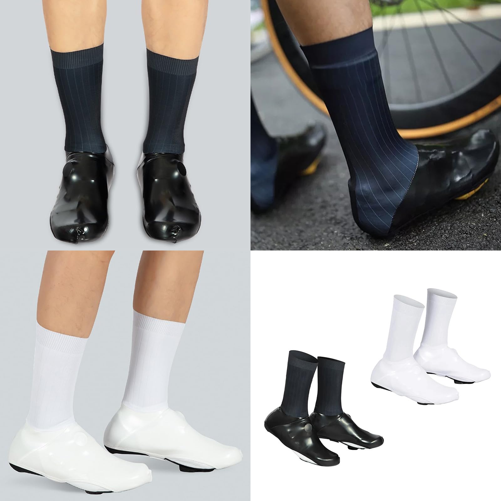 WEISUYUUS Cycling Waterproof Winter Thermal Warm Full Bicycles Overshoes for Men & Women Road Mountain Bikes Booties