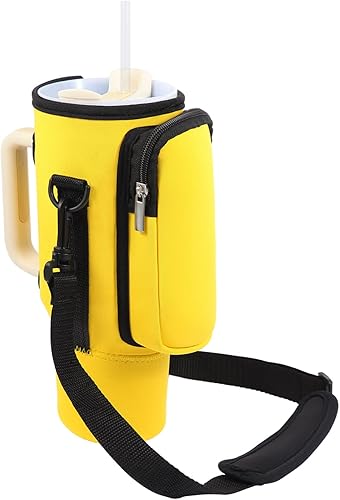 Bolsa para botella de agua con bolsillo para teléfono Stanley de 40 onzas con asa, soporte para botella con correa de hombro ajustable para conducir