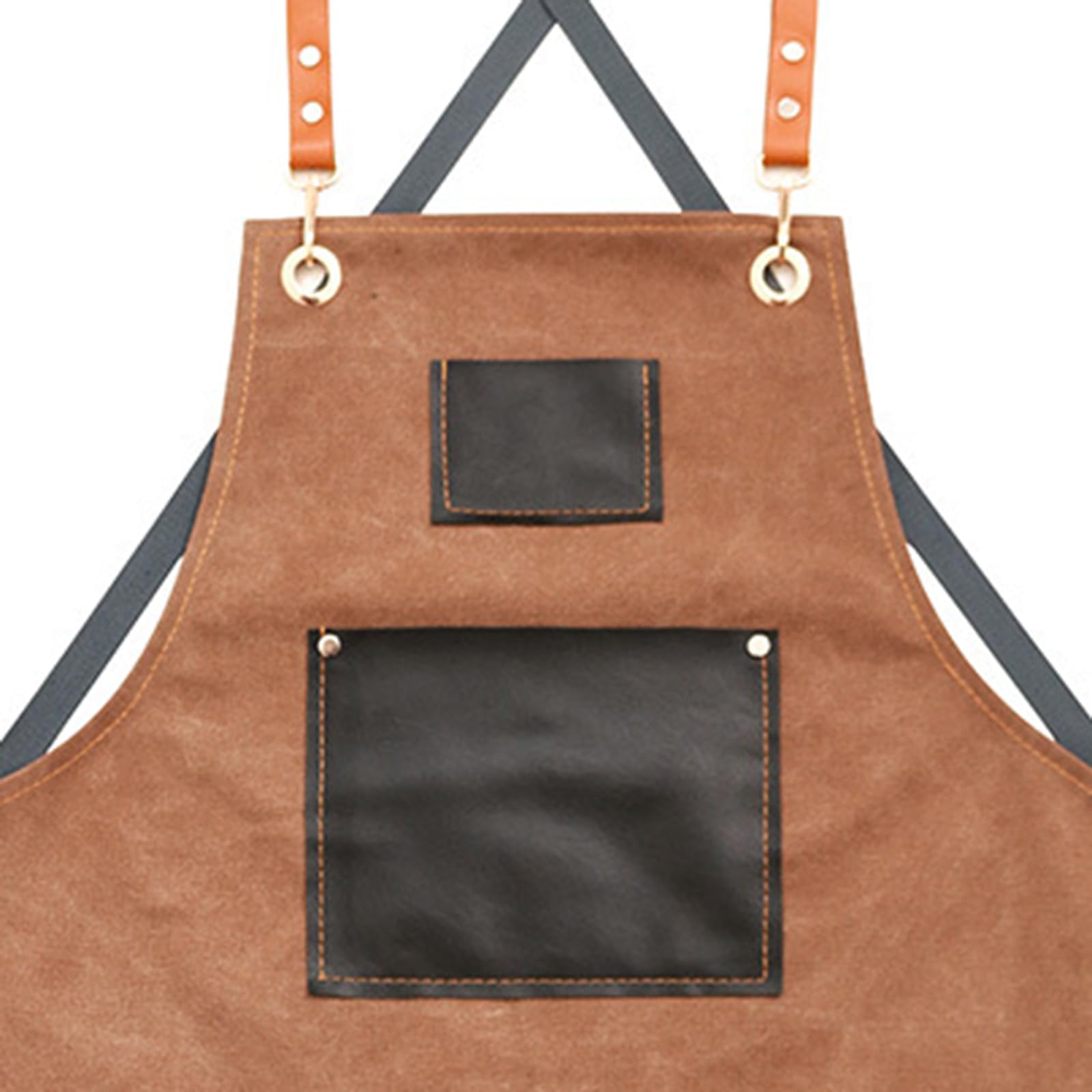 Grembiuli da cuoco for uomo e donna con tasche, grembiule lavoro for cucina, ristorante, barbecue, pittura, artigianato, marrone