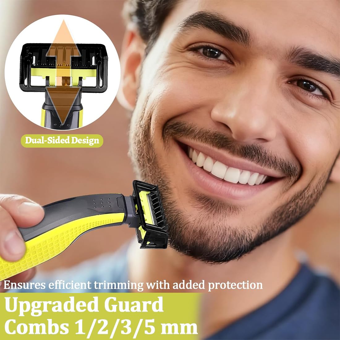 One Blade Lamette Ricambio, Lamette One blade, Zoccoli per rasoio 1/2/3/5mm 4 pettini per barba compatibile con QP2515 QP2530 QP2630 QP2734 QP2830 QP6510