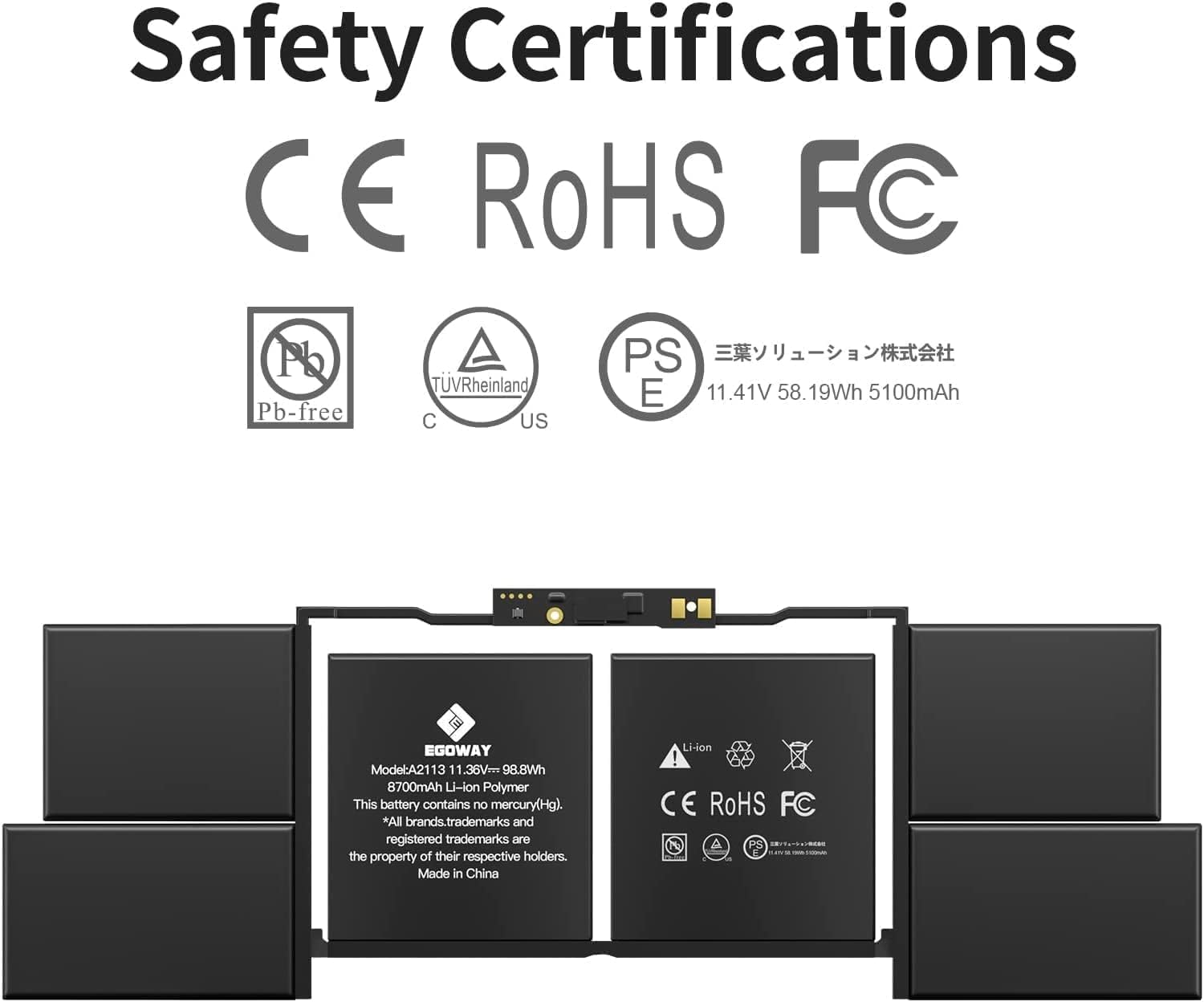 Amazon.co.jp: A2141ラップトップバッテリー、Mac Book Pro 16インチ