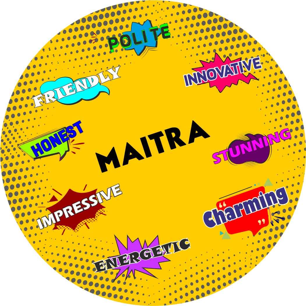 ASHVAH Maitra Name Customizable Stylish Fridge Sticker Magnet - Personality Trait Quotes - Gift for Friend, Son, Daughter, Kids, Husband, Wife