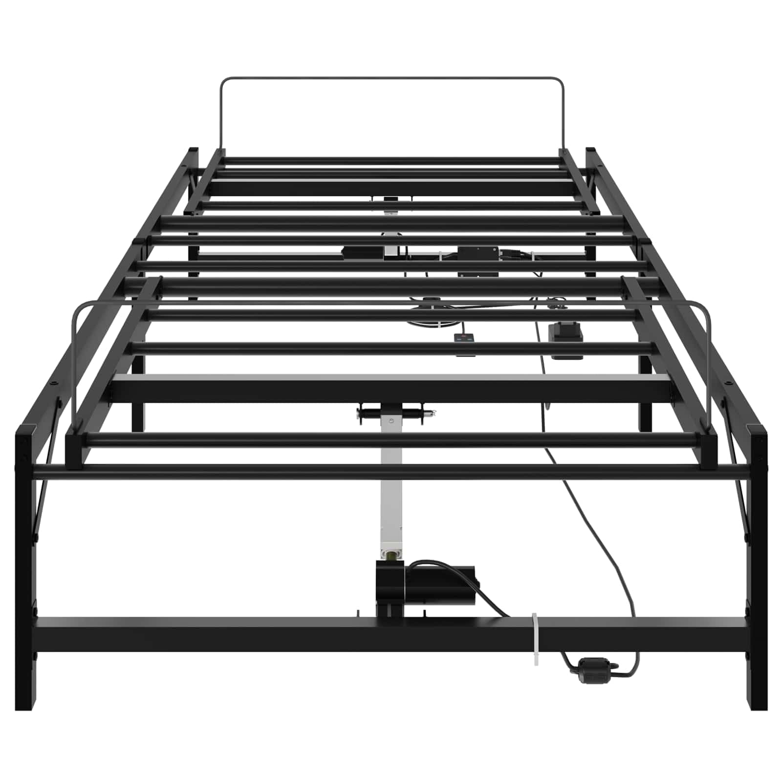 ACAGALA Telaio per letto elettrico, 75 x 190 cm, rete a doghe regolabile elettricamente con testa e piedi, motore per letto singolo in acciaio con telecomando, senza materasso, nero