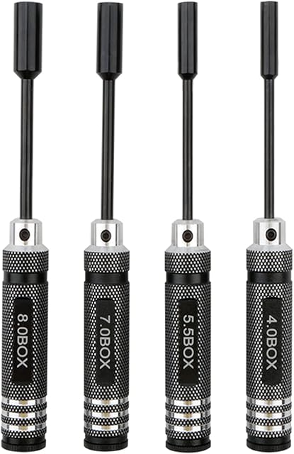 4PCS RC Outils de réparation Pilotes en écrou 4.0 5.5 7.0 8.0mm Jeu de tournevis Hex pour RC Modèles Avion de bateau de voiture