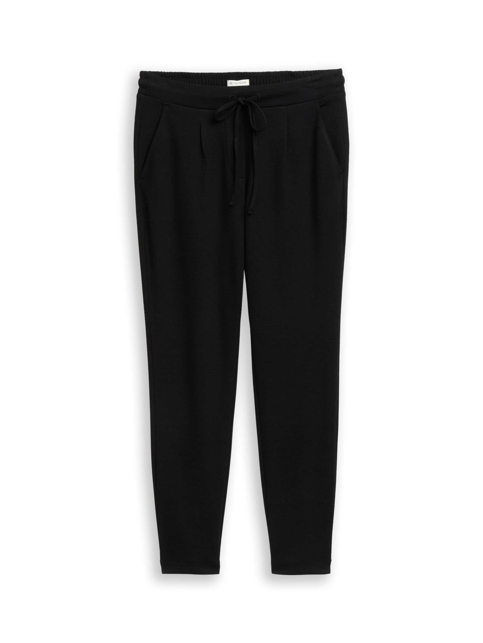 TOM TAILOR Damen Loose Slim Jacquard Hose mit Kordelzug