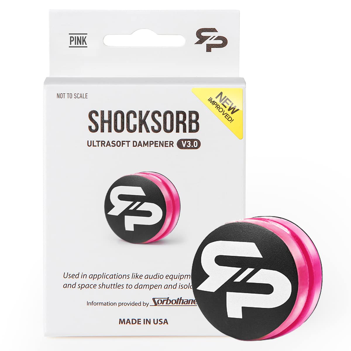 RTP Tennis Racket Vibration Dampener - ShockSorb Original or Ultrasoft V3 The Only Dampener Made for Pain Relief - Handcrafted with Patented Material