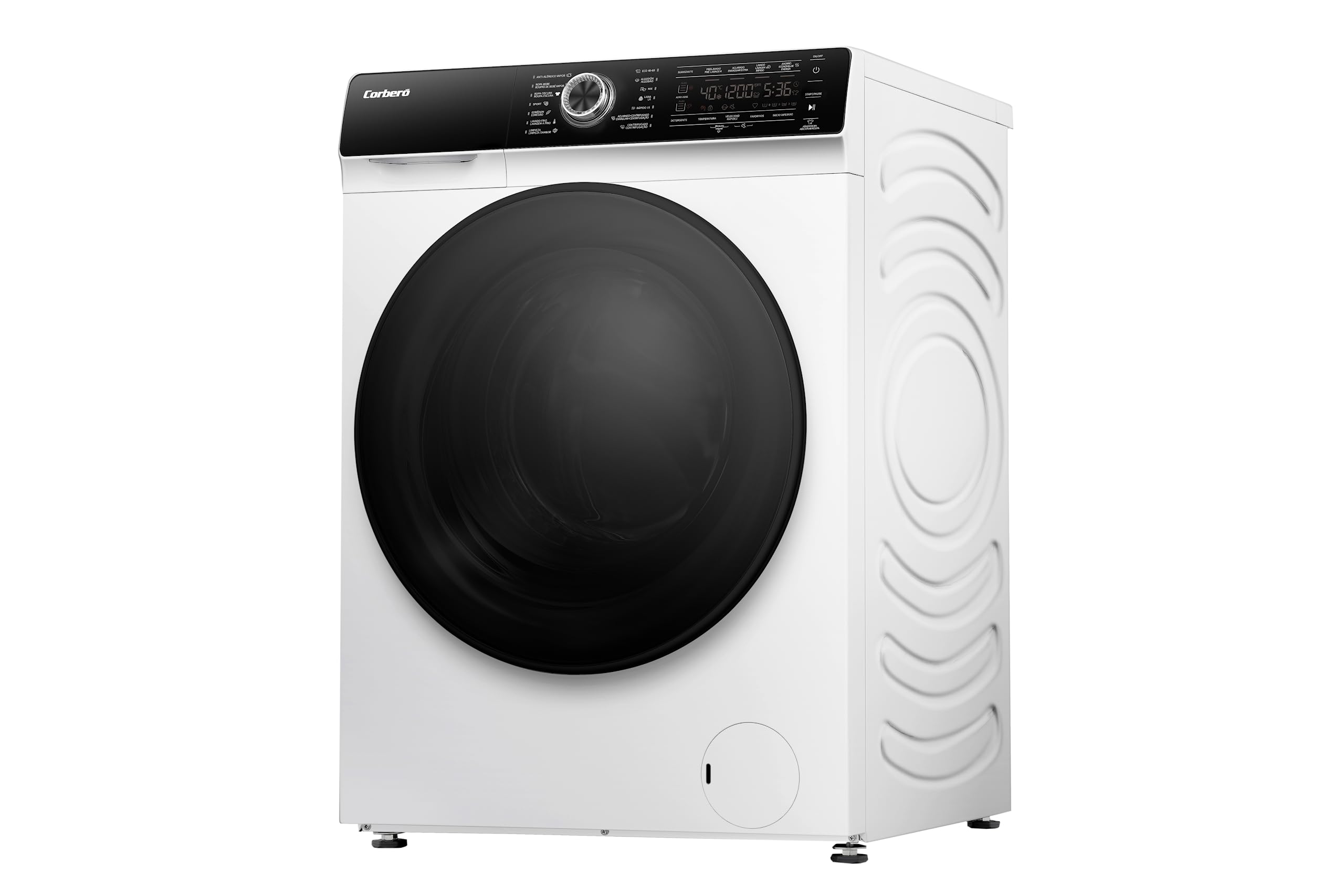 Corberó - Lavadora Carga Frontal 10 Kg | CLH1400VIAD | 1400 Rpm | Auto-Dosis | Lavado Jet | Inverter | 14 Programas | Vapor | Inicio Diferido | Lavado Rápido | Puerta XXL | Energética A, Blanco