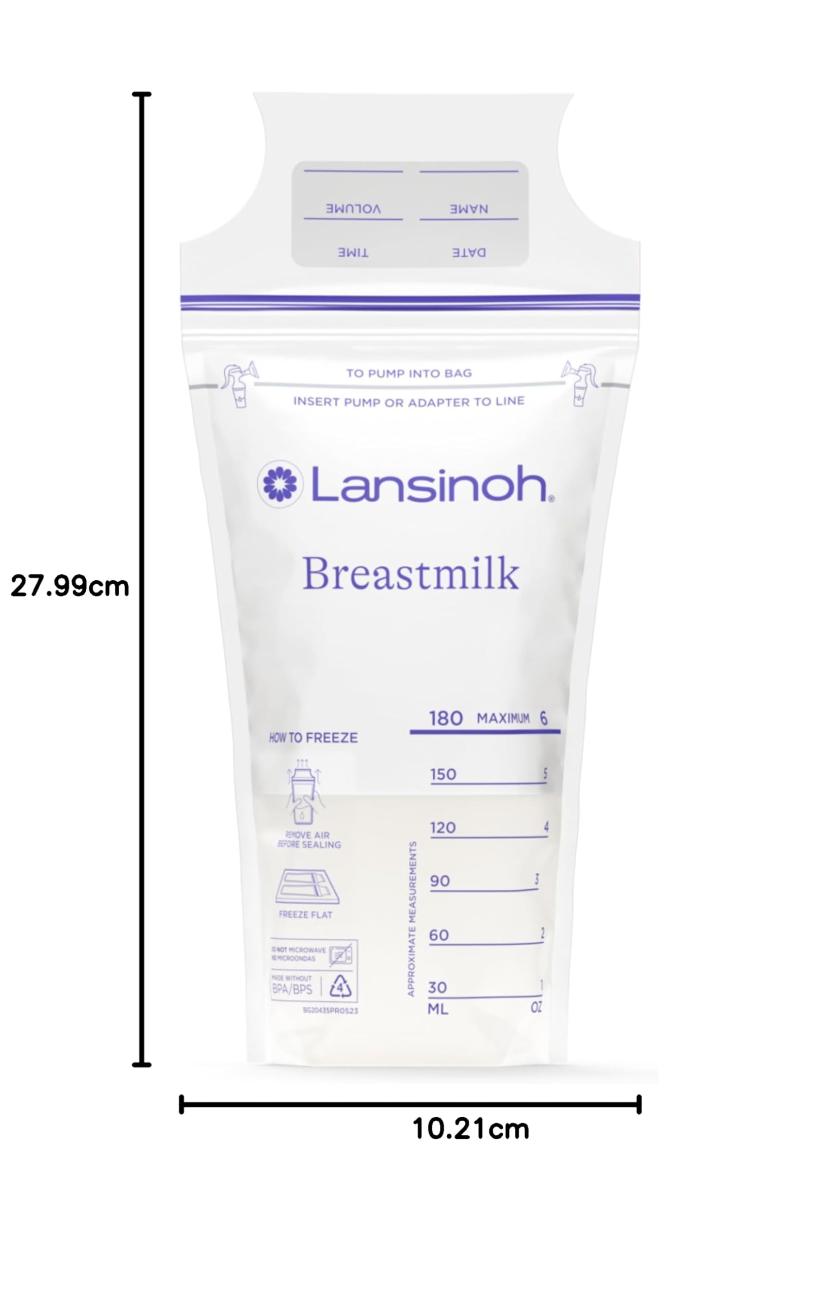 Lansinoh Lot de 200 sacs de rangement pour lait maternel, essentiels pour bébé, congélation et décongélation rapides du lait maternel, résistance supérieure et extensible, 170,1 g