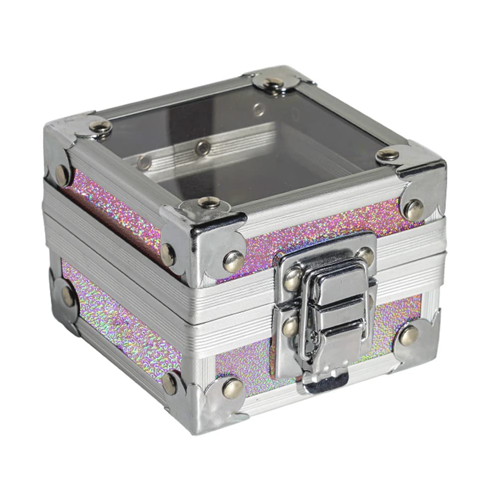 25 Holes Nail Drill Grinding Bit Holder Box Portable Nail Polishing Head Storage Case Metal Nail Tools Organizer Storage Container (Pink)