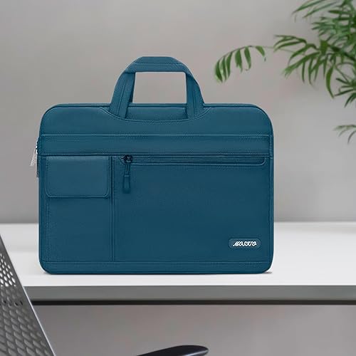 Miniatura 8 de MOSISO - Maletín con bandolera, para laptop (poliéster) Verde azulado profundo,Verde (Mint Green),azul (Airy Blue),Verde militar,Rosa bebé,Negro