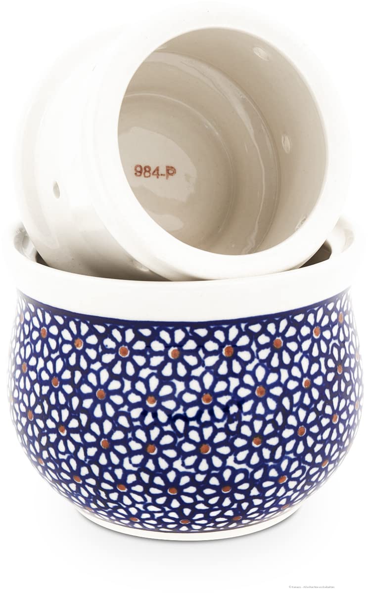 Bunzlauer Keramik Beurrier avec refroidissement à eau pour 175 g de beurre - Beurrier français - Conserver le beurre sans refroidissement (décor 120)