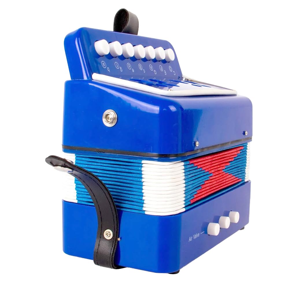 POFET 10 Boutons accordéon Bouton accordéon avec Sangle Instrument de Musique Cadeau scène Performance étudiants débutants pratiquant des Instruments de Musique