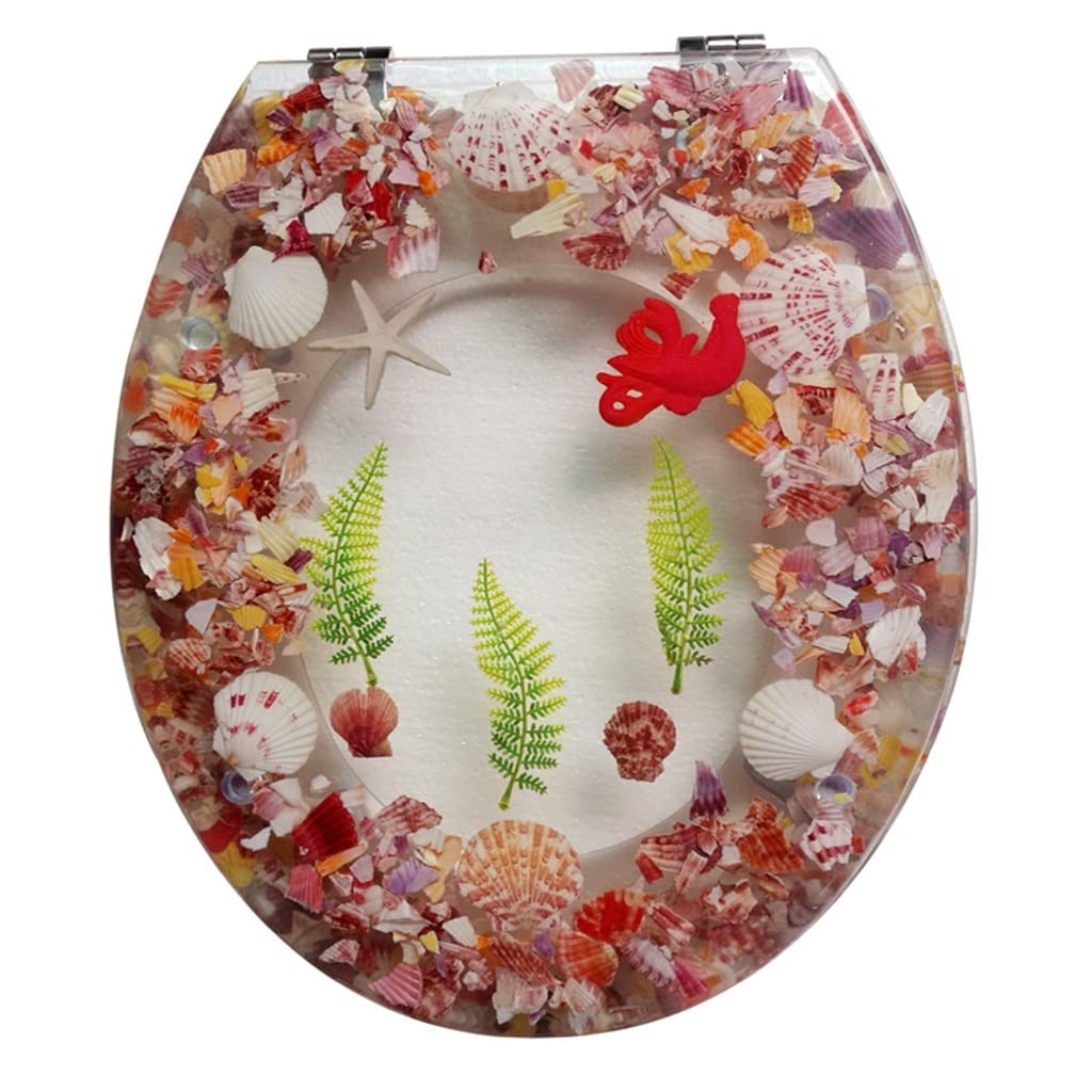 MOBYGKFY Universal Slow-Close Toilet Seats Cover,Europe Resin Lid