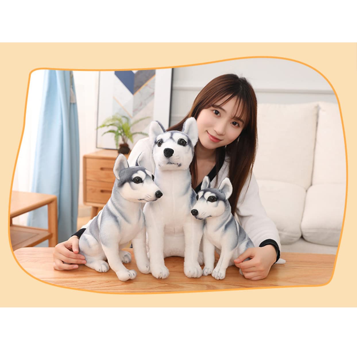 Amazon｜[LSDZW] ぬいぐるみ 特大 グレー イヌ ハスキー 可愛い 動物