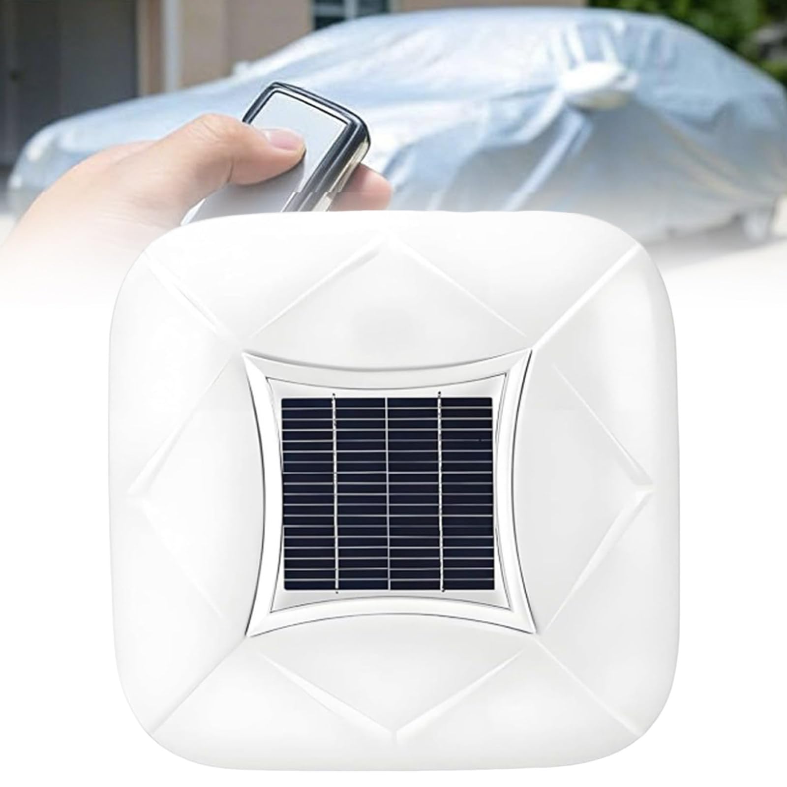 Sunseota Car Cover Solar Charging,Solar Automatic Car Cover with Remote Control, Car Cover Solar Charging, Quick 30s Open, All-Weather Protection for Sedan SUV MPV, Multiple Sizes White-3XL+