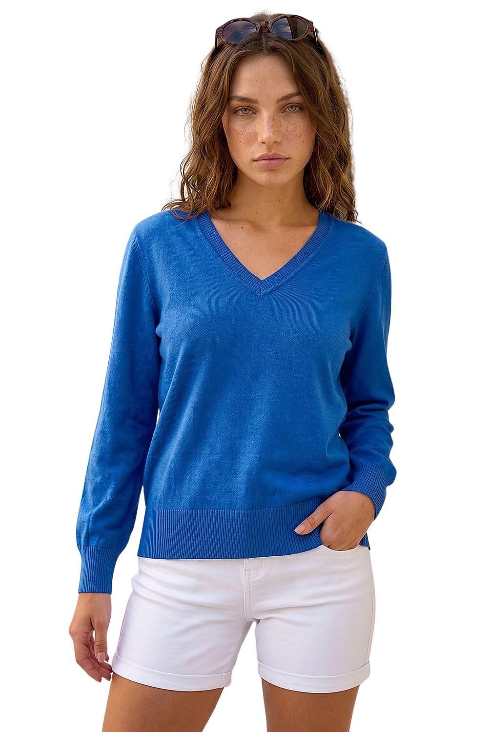 Roman Women's Royal Petite V-Neck Knit Jumper In | : Size 16