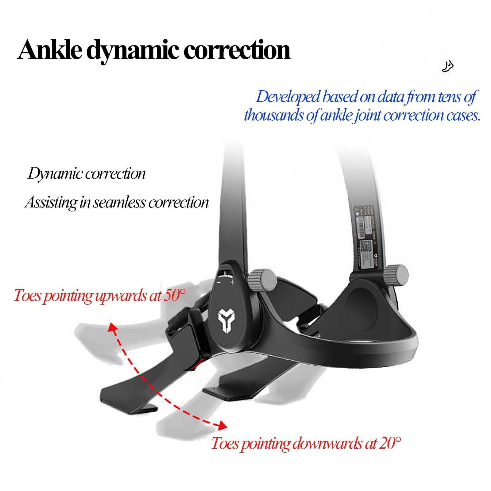 Trenażer kostki, ortopedyczny stabilizator stopy do rehabilitacji stawu skokowego z łatwą w zakładaniu klamrą magnetyczną, samoregulująca dynamiczna korekcja opadania, inwersji(Small)