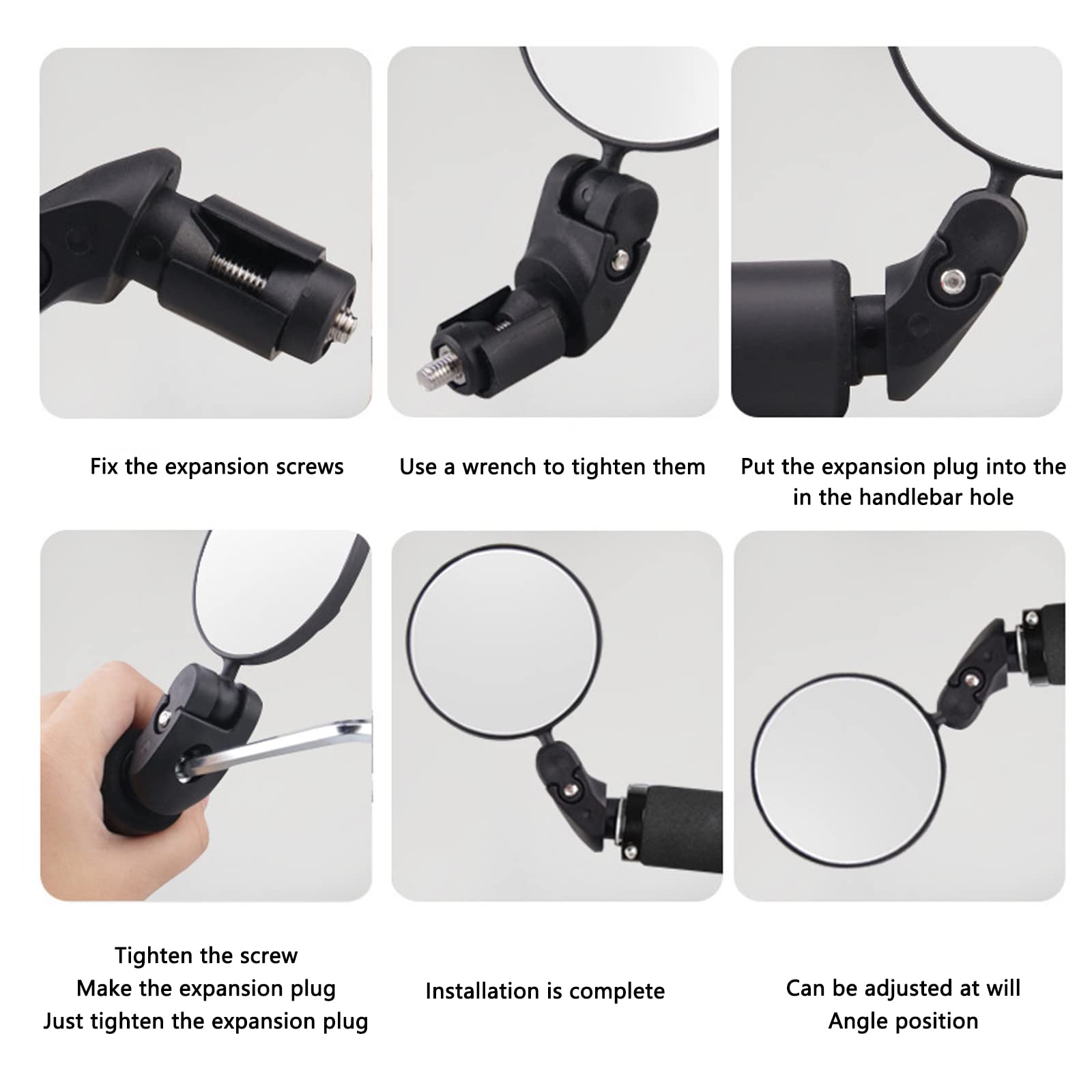 Specchietto Retrovisore Per Bici - Regolabile A 360°, HD Per Mountain Bike, E-Bike E Scooter - Foto 8