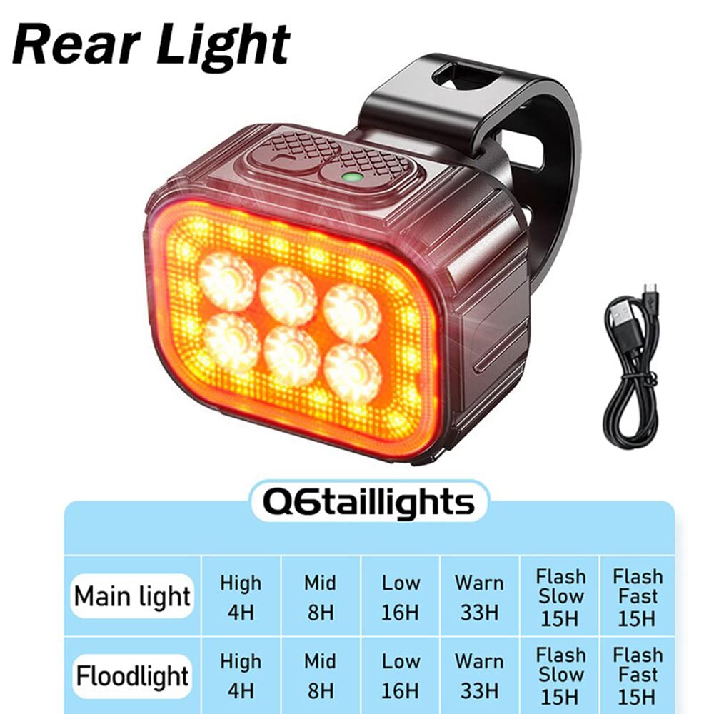 Rower Q6 Zestaw LED Rower LED Front Tylne światła USB ładunek rowerowy MTB Podświetlanie lampy rowerowe lampa cykliczna,1pair
