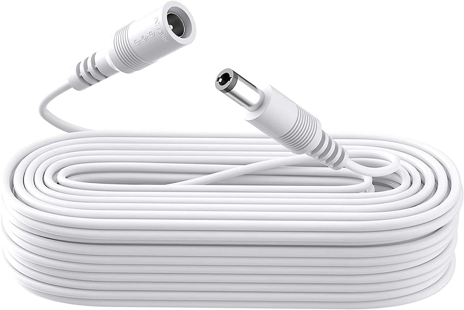 ANLINK 10M/33FT DC Power Extension Cable, DC 12V Power Adapter Extension Cord 5.5mm x 2.1mm for CCTV Security Camera/Router/LED Strip Light/Printer and More-White