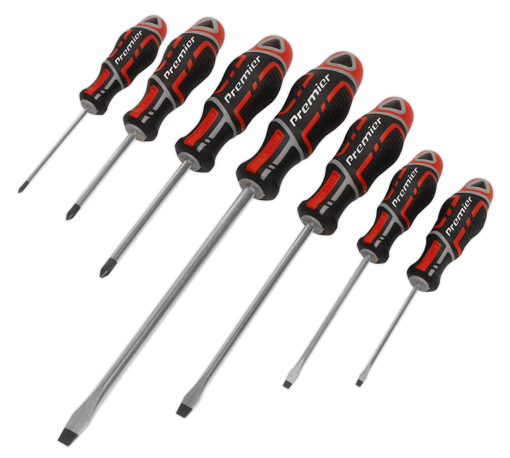 Sealey Red Ak4321 7Pc Gripmax Screwdriver Set