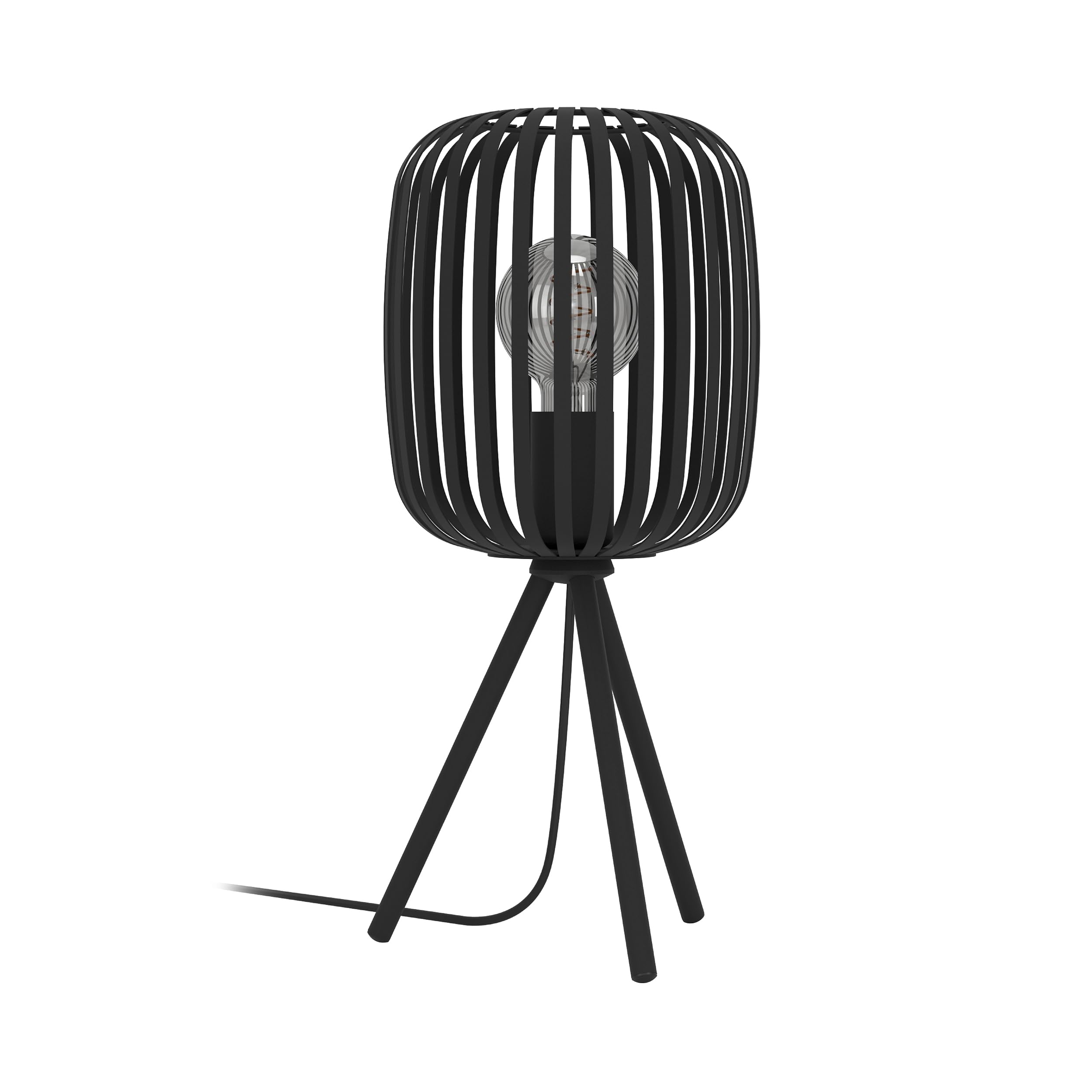 EGLO Tischlampe Romazzina – Dreibein-Tischleuchte aus Metall, Schwarz