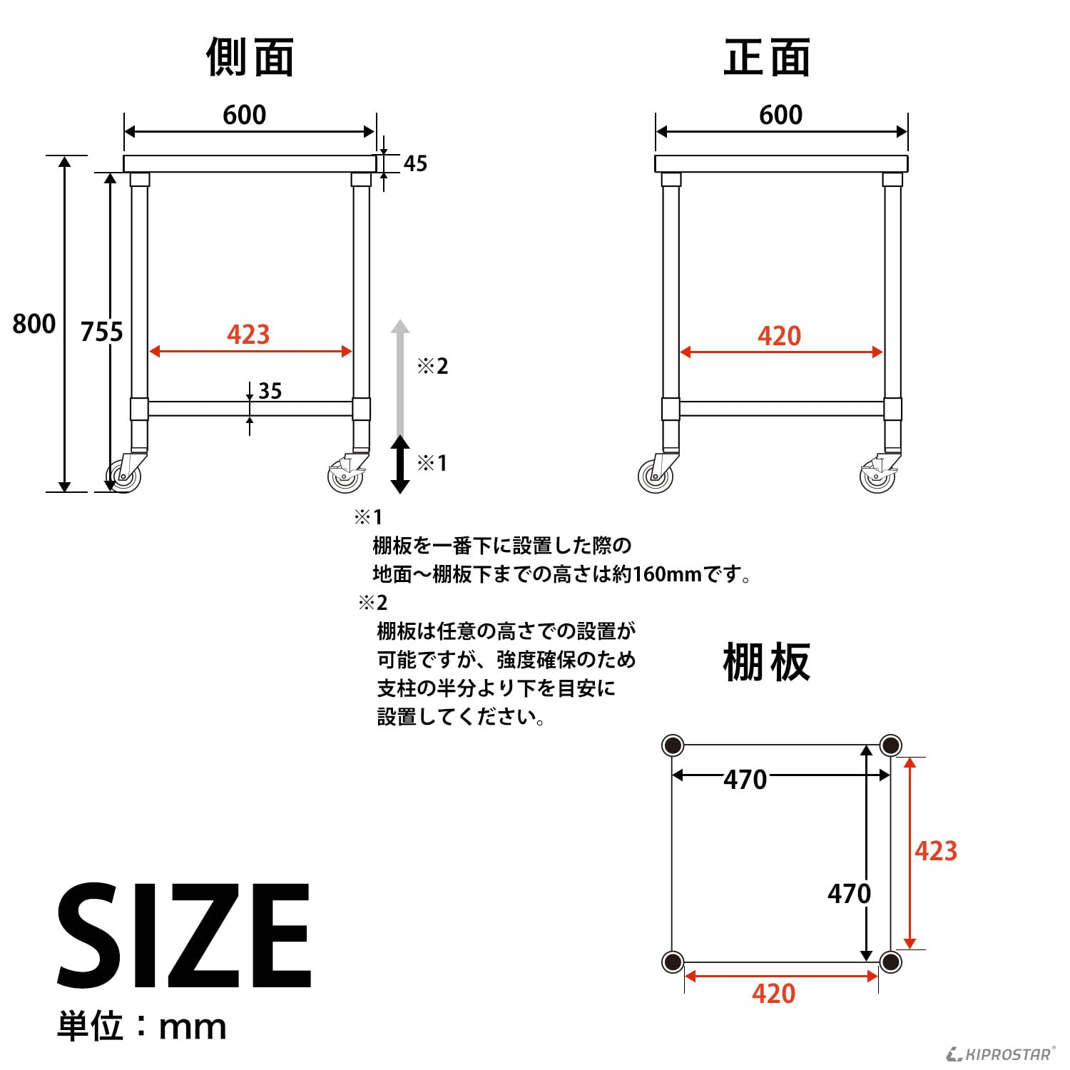 Amazon.co.jp: KIPROSTAR: ステンレス作業台