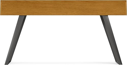 Miniatura 111 de SIMPLIHOME Lowry - Mesa auxiliar cuadrada de madera de acacia maciza y metal, de 22 pulgadas de ancho, moderna, industrial en marrón envejecido café