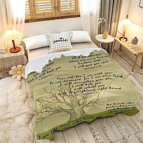 AMITAYUS Tree Healing Scripture Bible Verse Fleece Throw Sympathy Prayer Blanket Religious Christian Inspirational Gifts for Women Friends - 50''x60'' by AMITAYUS - Used condition - Image 6