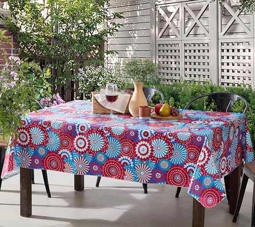 Newbridge Patriot Fireworks Pinwheel Vinyl 60x120 Inch Rectangle Tablecloth by Newbridge - Used condition - Image 2