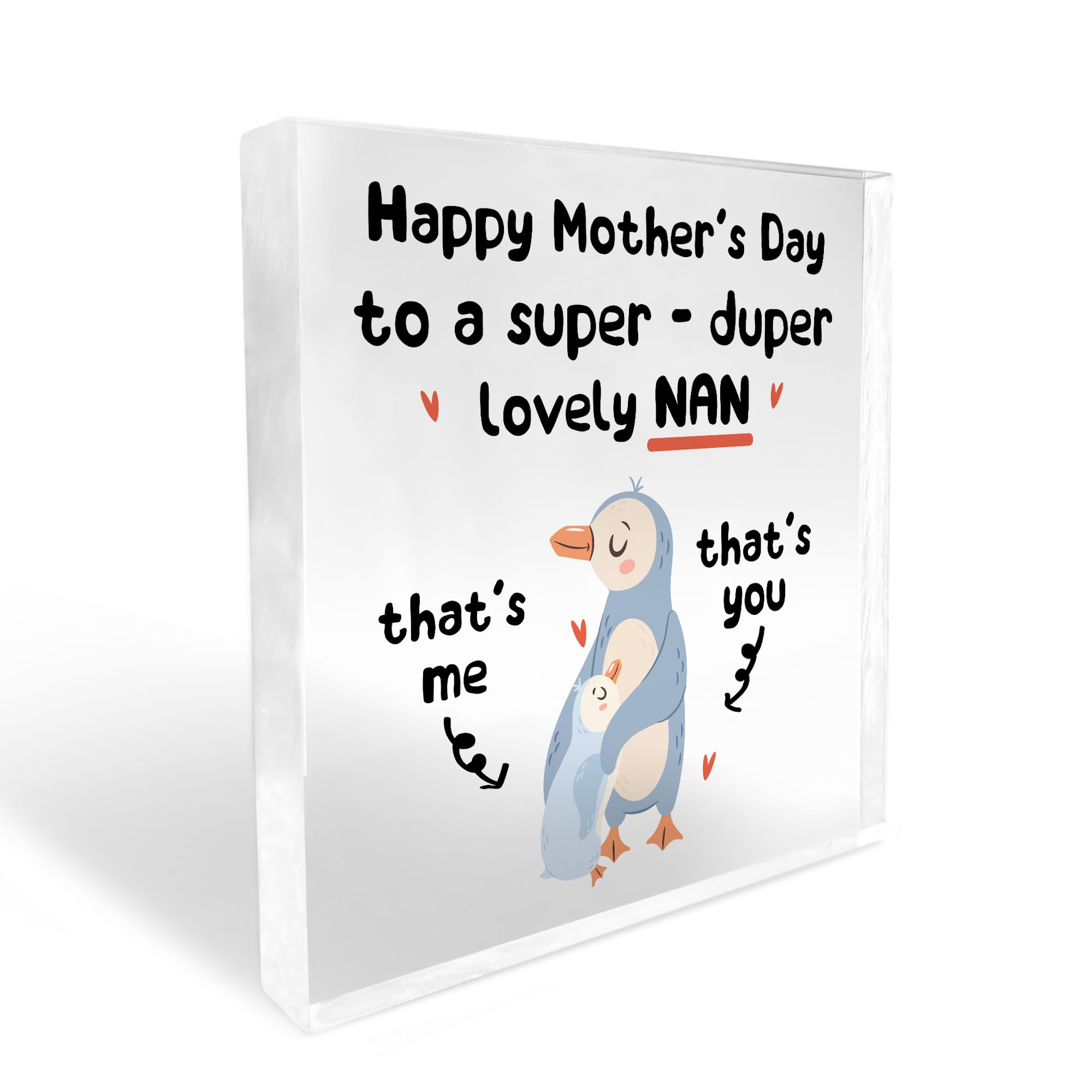 Red Ocean Happy Mothers Day Gift For Nan, Cute Nan Gifts From Granddaughter Grandson, Penguin Gifts, Nan Gift For Mothers Day, Nan Gifts, Mothers Day Gifts For Grandparent