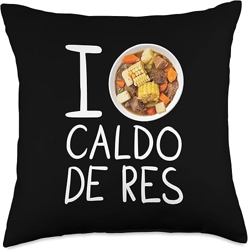 Caldo De Res Tees Caldo De Res Mexican Food Latin Soup Beef Broth Elote Arroz Throw Pillow, 18x18, Multicolor