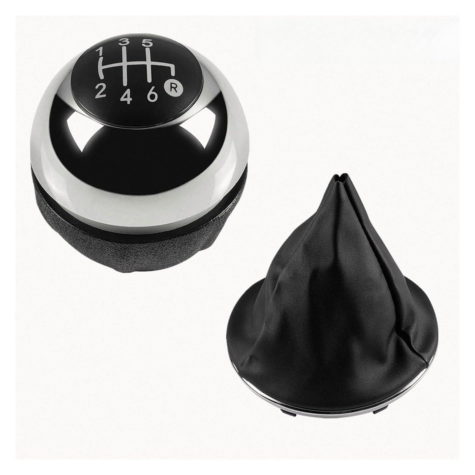 Dbmswzjqpv 2Pcs Chrome 6Speed For Fiat 500 500C 2007-2018 Sporty Gear Stick Knob