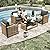 Vimstora Patio Furniture Set 4 Pieces, Outdoor Furniture 4-Seat Sofa with 2-Layer Coffee Table, Waterproof Thick Cushion Deep Seating,Patio Conversation Sets for Balcony, Garden, Backyard & Porch