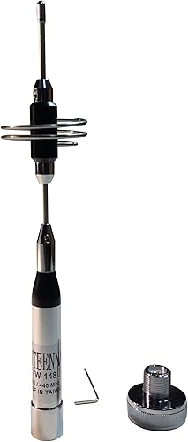 Anteenna TW-148 - Antena móvil de jamón o motocicleta con conector UHF macho 144440 MHz VHFUHF 6.6 ft27.6 in Max Powr 100 W 1 PC gratis Color blanco