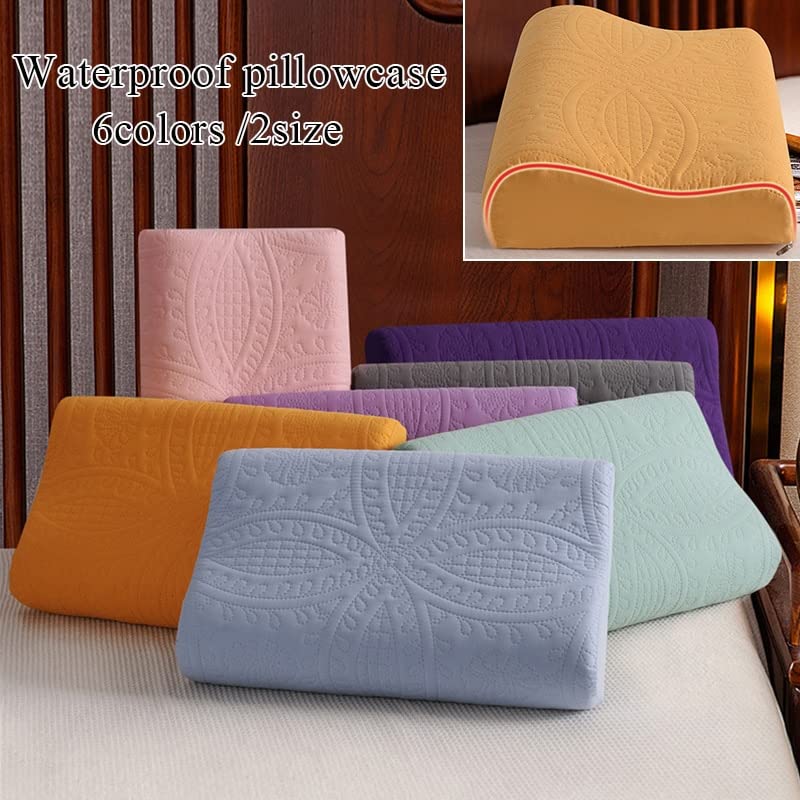 Funda de Almohada de algodón, Funda de Almohada ortopédica de látex para Cama de Espuma viscoelástica, Funda de Almohada para Dormir de 50x30cm/60x40cm, Funda de Almohada Protectora