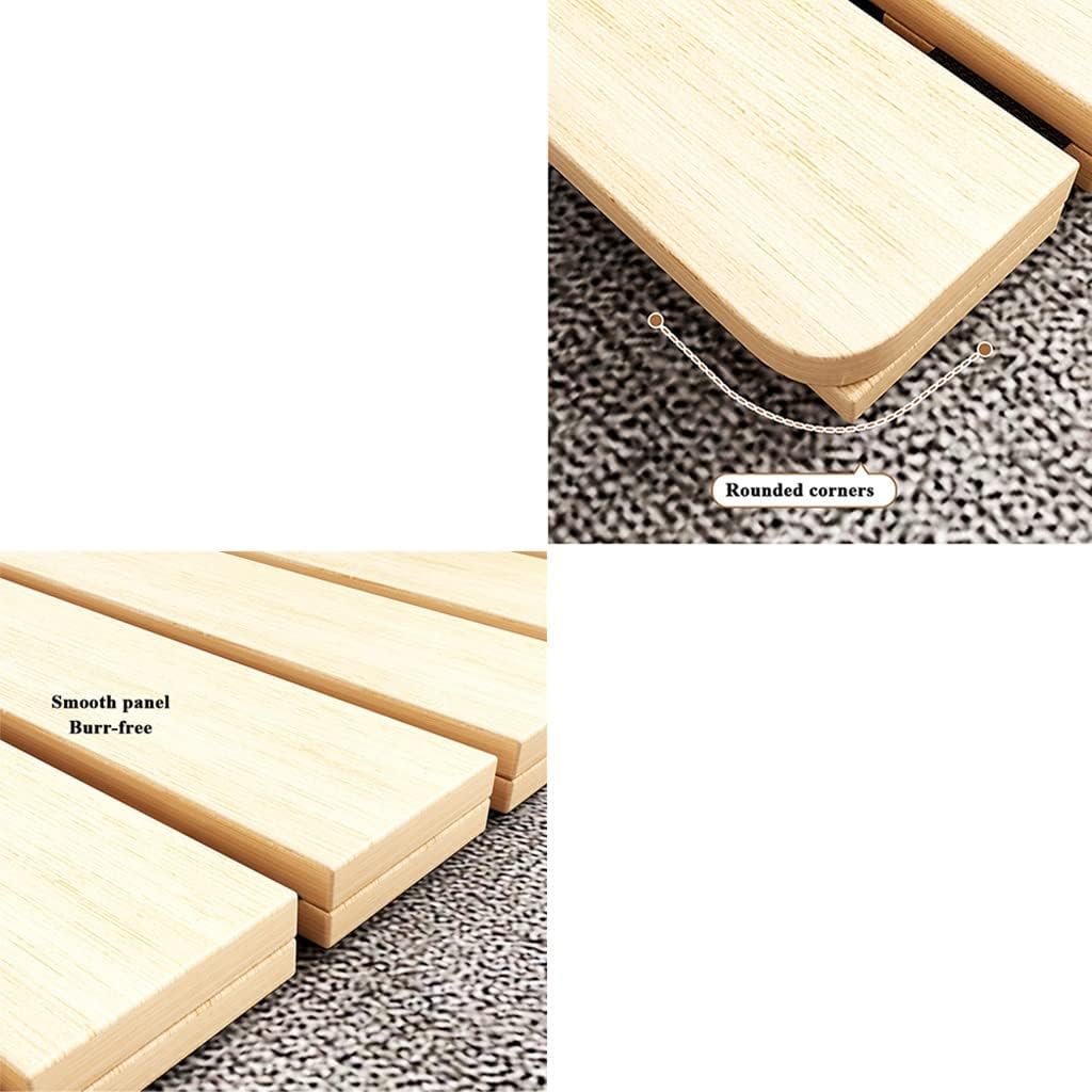 Rollable Floor Mattress Frame Bedding Sleeping Pad Base Breathable Bed Plate for Bedroom Folding，Premium Solid Wood Bed Slats - Folding Mattress Support Board for Lumbar Spine Protection, Du