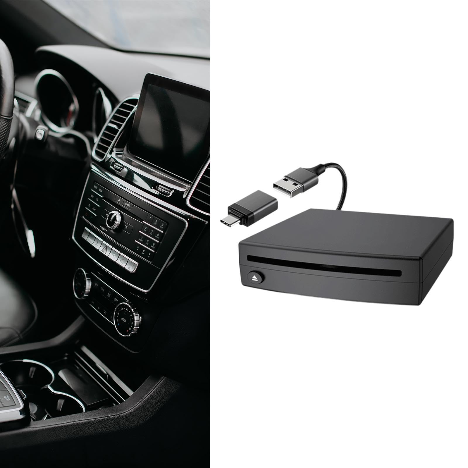 Reproductores de CD de DVD de vehículos USB Black MultipURSONE Universal Fácil de instalar accesorio profesional Portable Portable