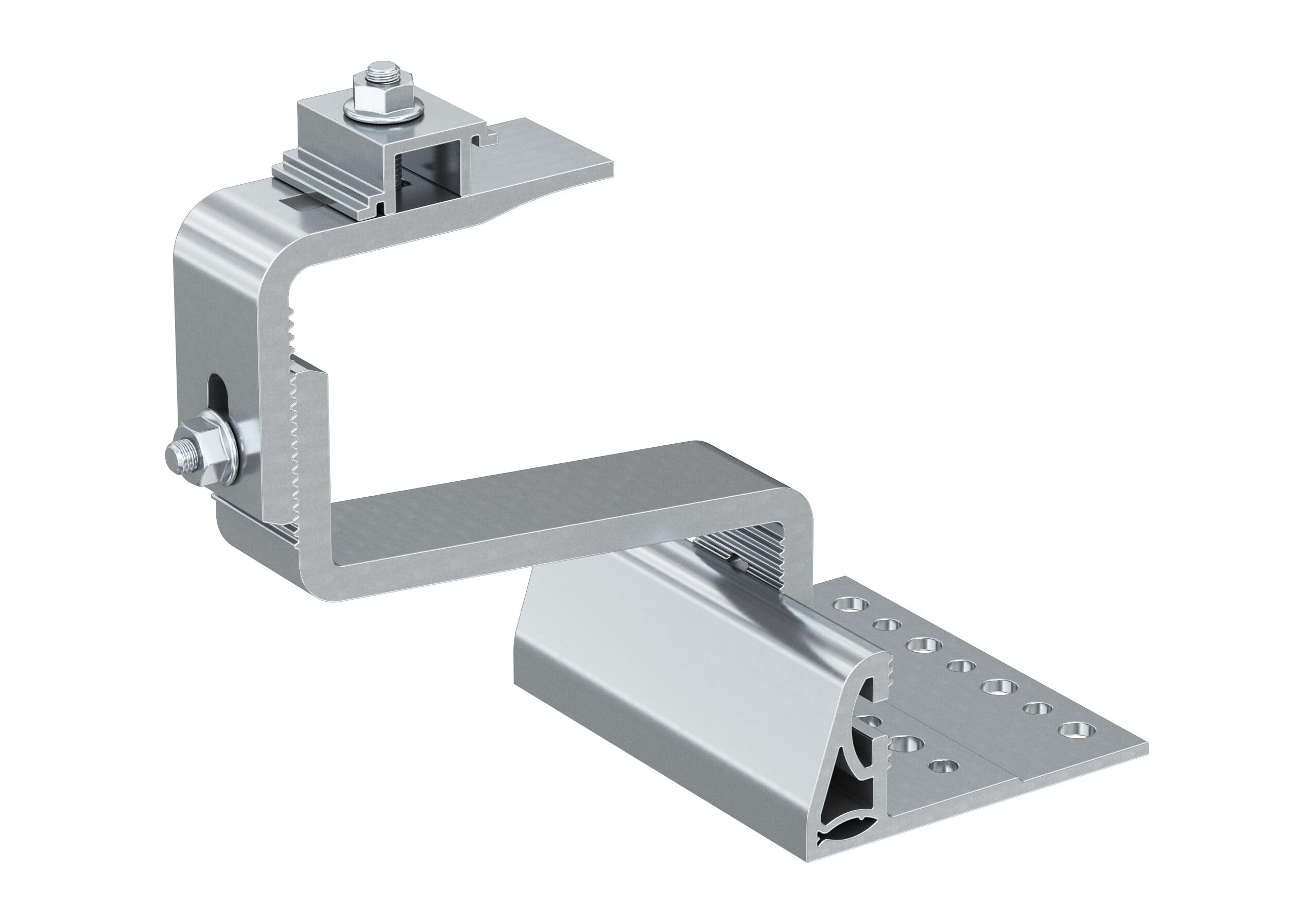 Fischer RH 52-67 HB AL 10x Ganci in Alluminio per Tetti di Tegole, 4 Regolazioni, Innesto Orizzontale, per Profili Pannelli Solari Fotovoltaici, 571747