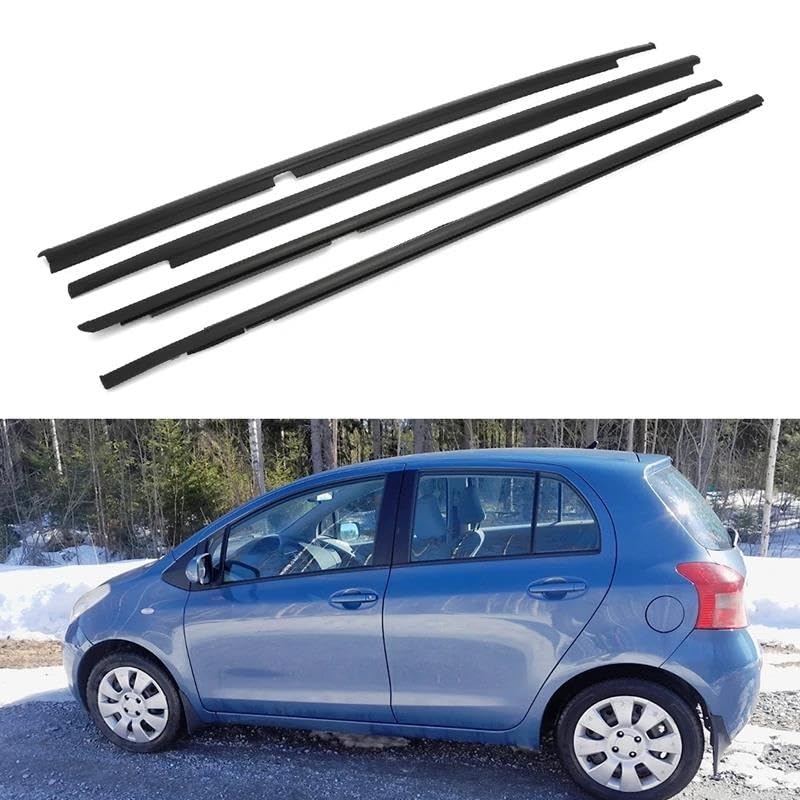 Lot De 4 Bandes D'étanchéité En Caoutchouc Pour Vitre Avant Et Arrière Pour Toyota Yaris 2007–2013 (4 Portes) (pour Berline 07–16