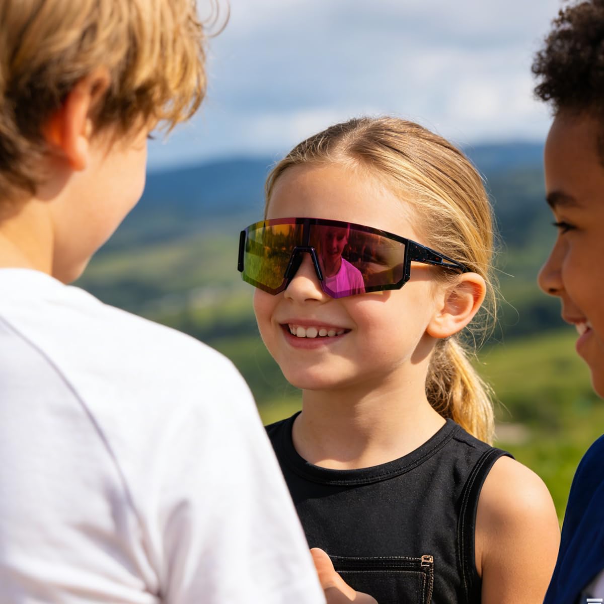 SEKKAF Gafas de sol de béisbol para niños y niñas de 6 a 12 años, sóftbol, ciclismo, deportes, montura ligera