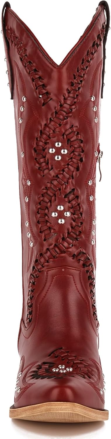 Yolkomo Cowboy Boots for Women Knee High Western Cowgirl Boots - Image 4