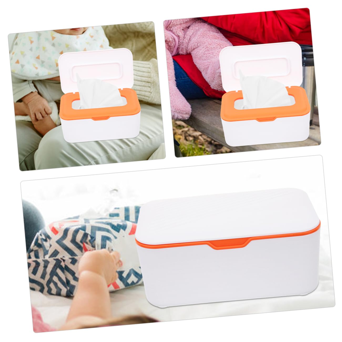 Boîte à Lingettes Humide Couvercle Pratique, Lot de 2, Pp