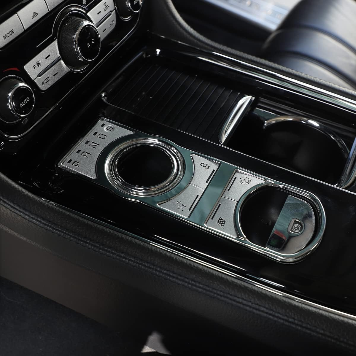 Daeiclru Fit for Jaguar XJ 2010-2019 Central Control Gear Shift Button Trim Frame, Gear Shift Cover Trim Sticker, Auto Center Gear Shift Button Accessories