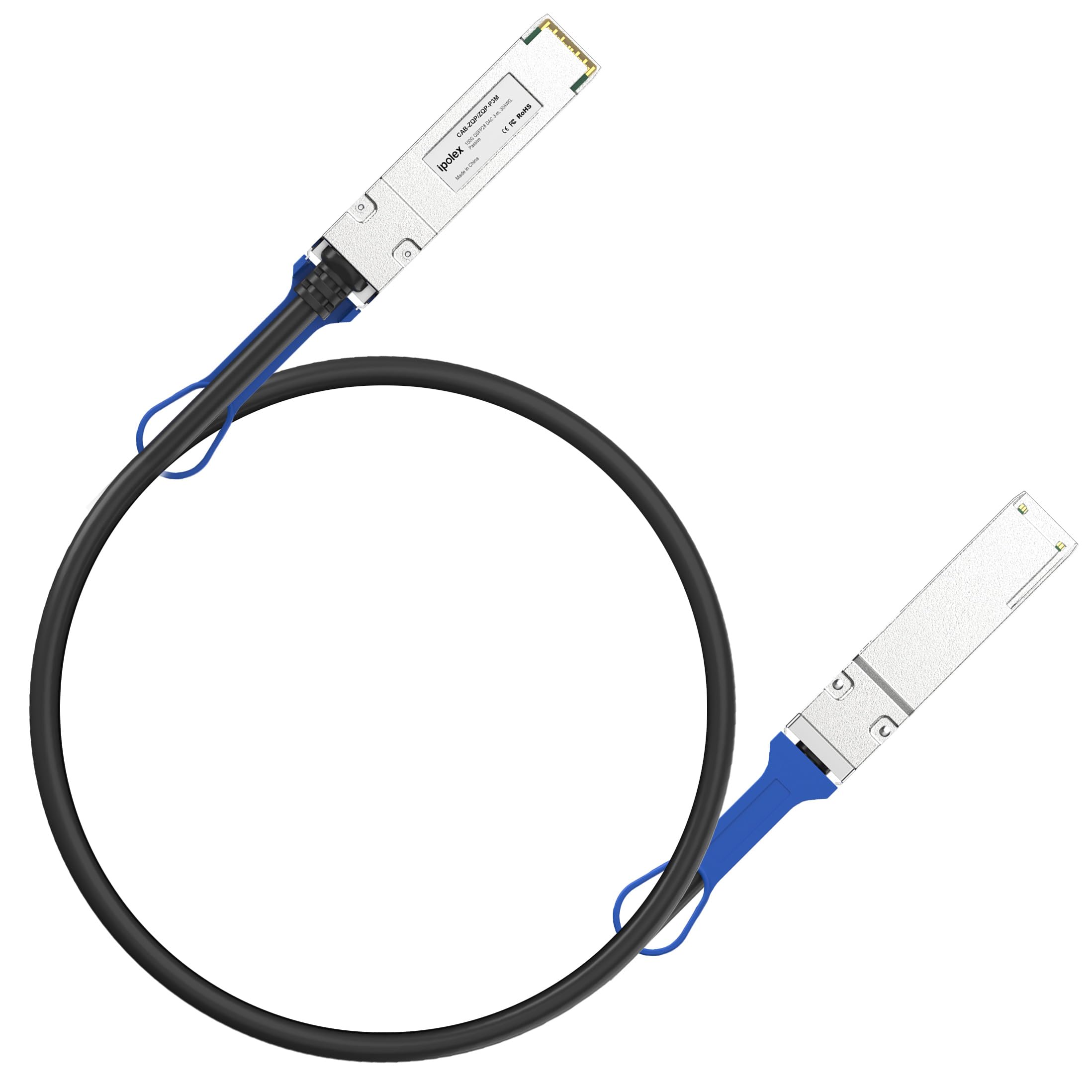 ipolex 100G QSFP28 DAC Cable - 100GBASE-CR4 Passive Copper Twinax Cable, 0.5M (1.6ft) | Compatible with Cisco QSFP-100G-CU0.5M, Ubiquiti, Supermicro, Netgear, and More
