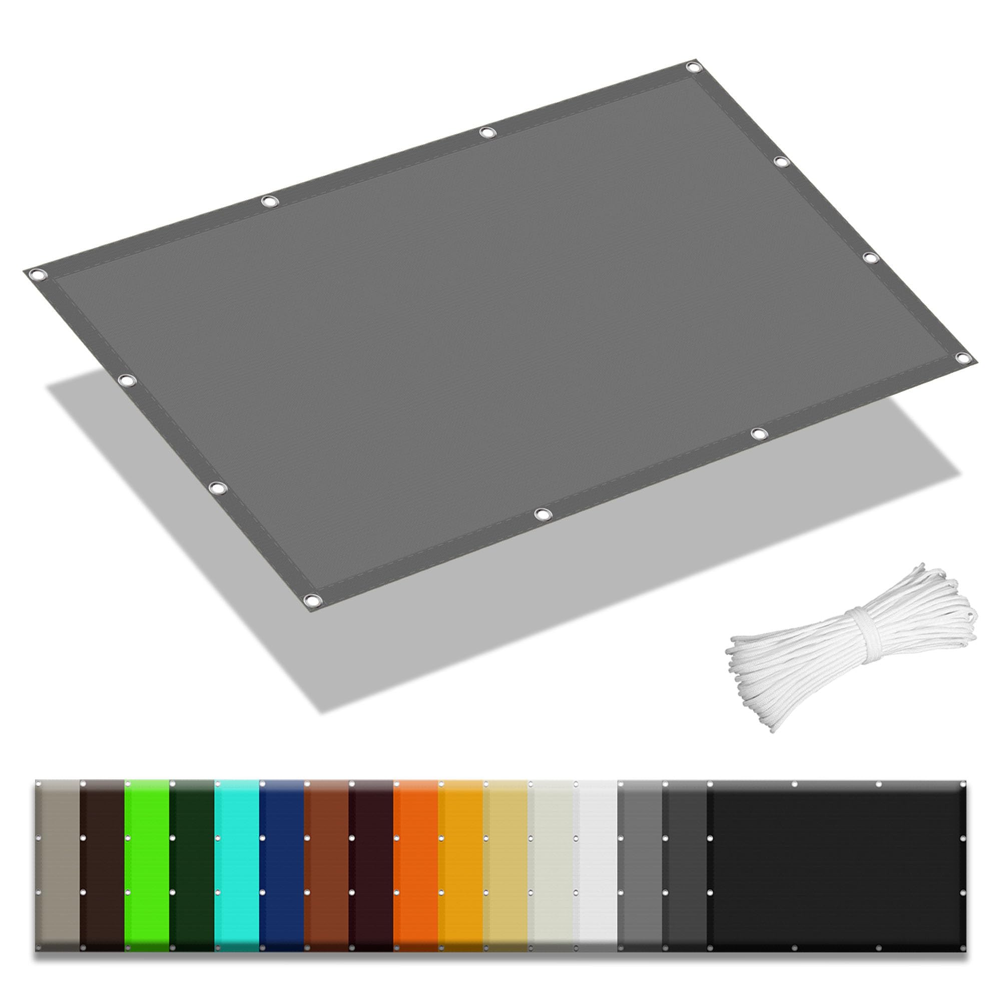 Ogrodowy żagiel przeciwsłoneczny, 1,6 x 4 m, ochrona przed promieniowaniem UV, wodoodporny, z 4 linami, ochrona przed podglądaniem, jasnoszary, idealny na taras, podwórko i do ogrodu